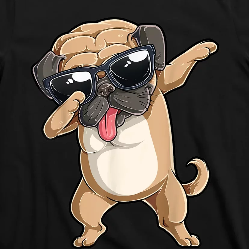 Dabbing Pug Dog Lover Kids Boys Girls Dab Dance T-Shirt