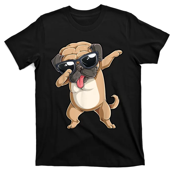 Dabbing Pug Dog Lover Kids Boys Girls Dab Dance T-Shirt