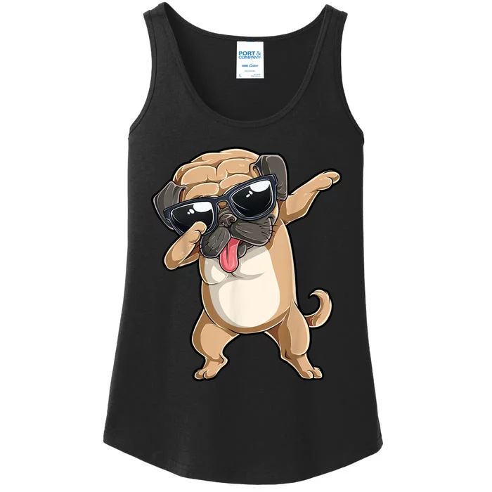 Dabbing Pug Dog Lover Kids Boys Girls Dab Dance Ladies Essential Tank