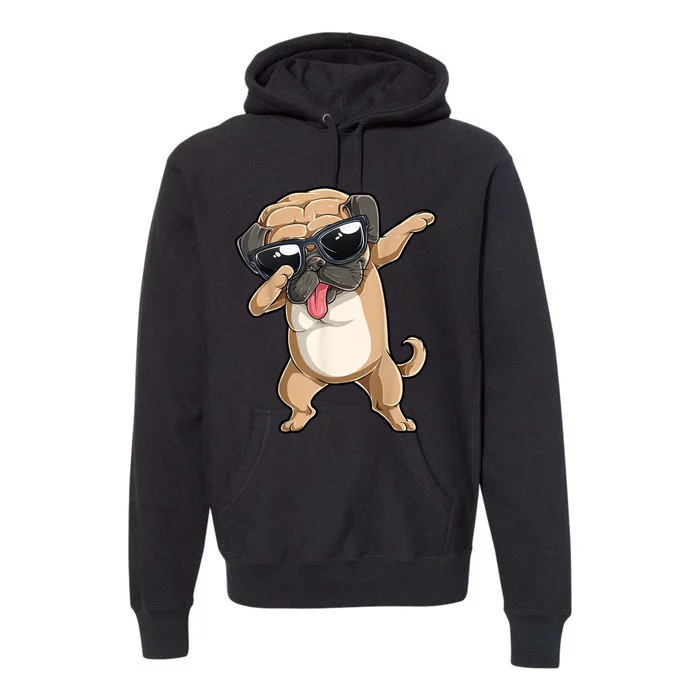 Dabbing Pug Dog Lover Kids Boys Girls Dab Dance Premium Hoodie