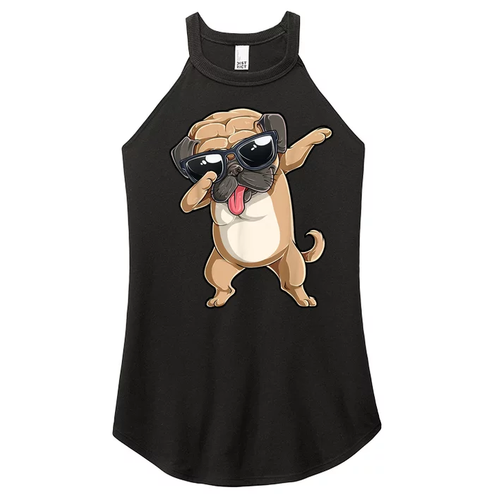 Dabbing Pug Dog Lover Kids Boys Girls Dab Dance Women’s Perfect Tri Rocker Tank