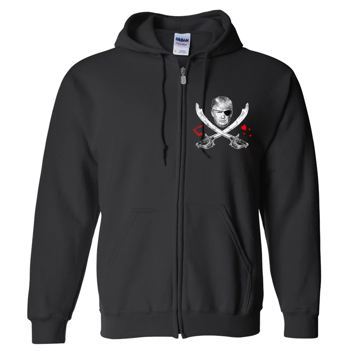 Dread Pirate Donald Trump Pirate Flag 2024 Full Zip Hoodie