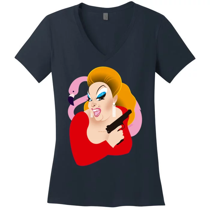 Divinely Pink Women's V-Neck T-Shirt