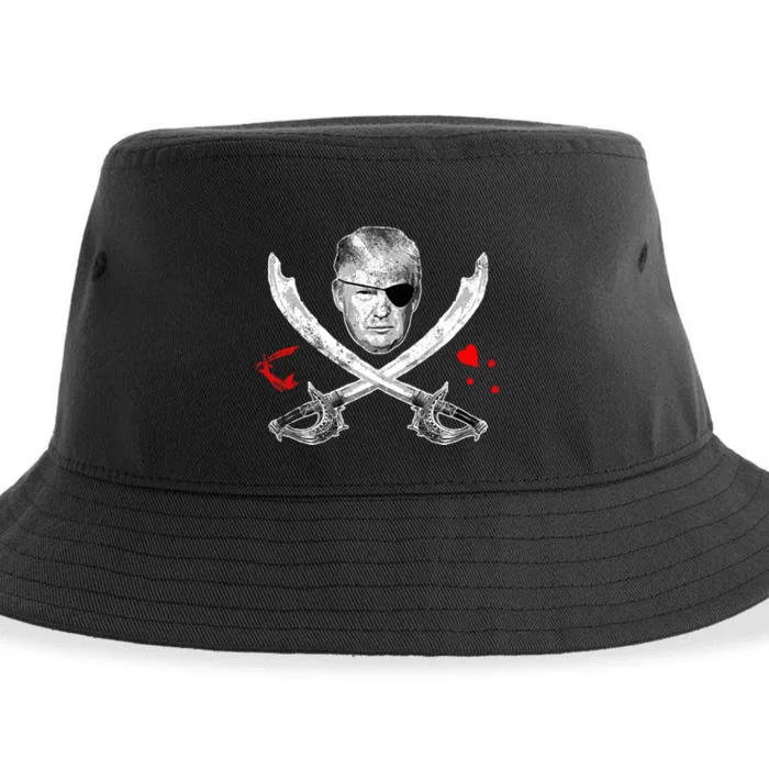 Dread Pirate Donald Trump Pirate Flag 2024 Sustainable Bucket Hat