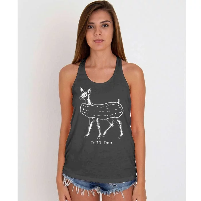 Dill Pickle Dill Doe Funny Women's Knotted Racerback Tank