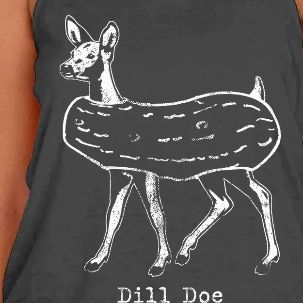 Dill Pickle Dill Doe Funny Women's Knotted Racerback Tank