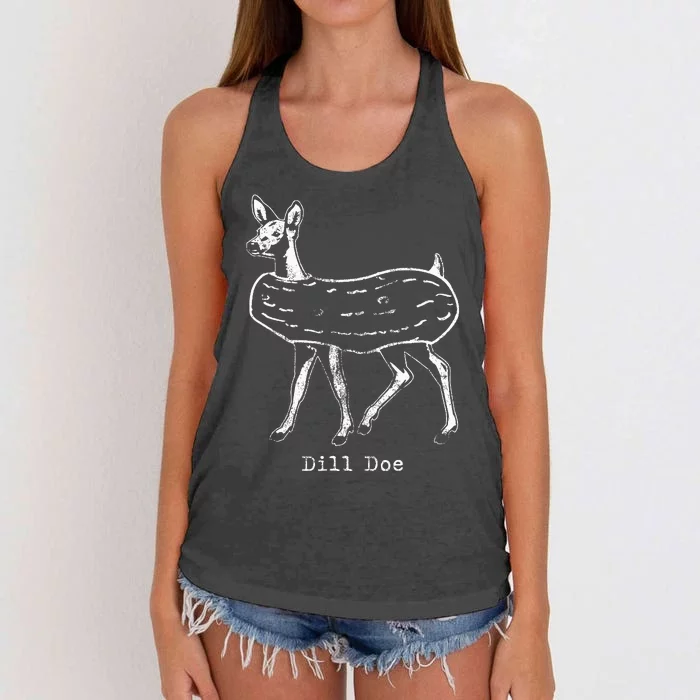 Dill Pickle Dill Doe Funny Women's Knotted Racerback Tank