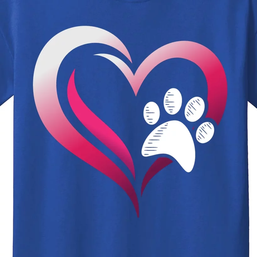 Dog Paw Dog Lovers Funny Gift Dogs Paw Print Paw Print Gift Kids T-Shirt