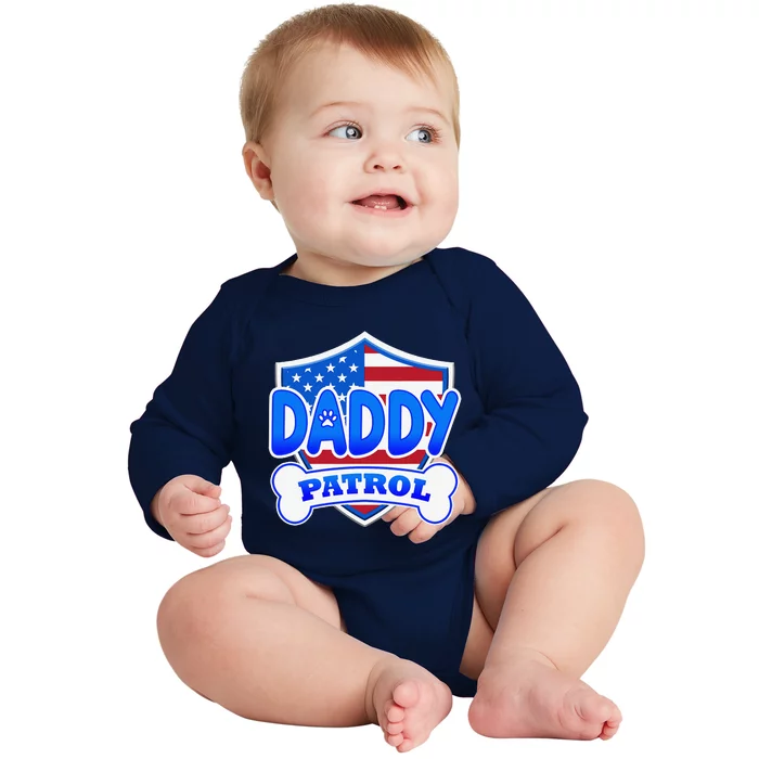 Daddy Patrol Dog Gift Baby Long Sleeve Bodysuit