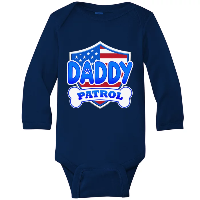 Daddy Patrol Dog Gift Baby Long Sleeve Bodysuit