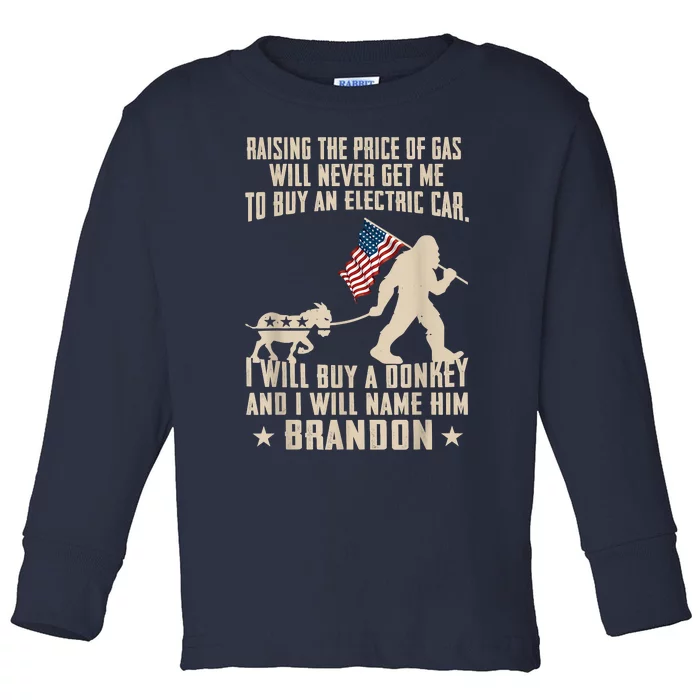 Donkey Pox Destroying America Funny Bigfoot Anti Biden Toddler Long Sleeve Shirt