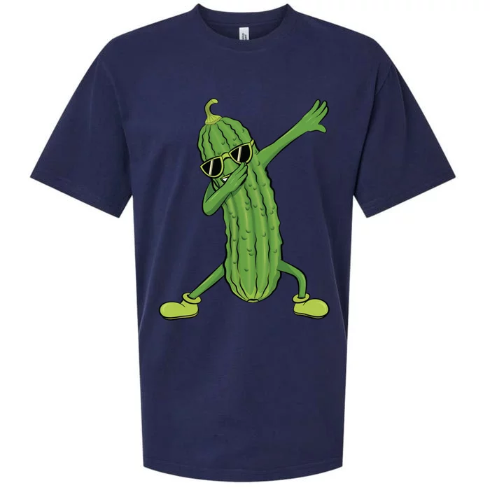 Dabbing Pickle Dancing Cucumber Lover Funny Funny Gift Sueded Cloud Jersey T-Shirt