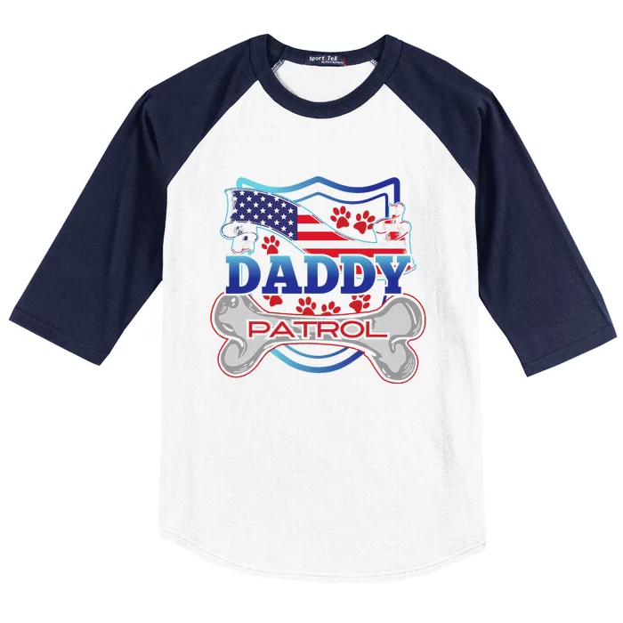 Daddy Patrol Dog Baseball Sleeve Shirt