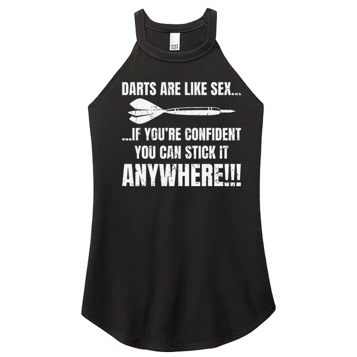 Dart Players Darts Are Like Sex Stick Anywhere Funny Women’s Perfect Tri Rocker Tank