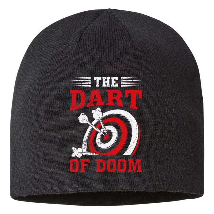 Darts Player Dart Of The Doom Funny Darts Lovers 8 1/2in Sustainable Knit Beanie