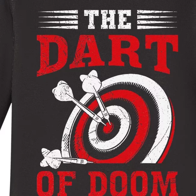 Darts Player Dart Of The Doom Funny Darts Lovers Baby Long Sleeve Bodysuit