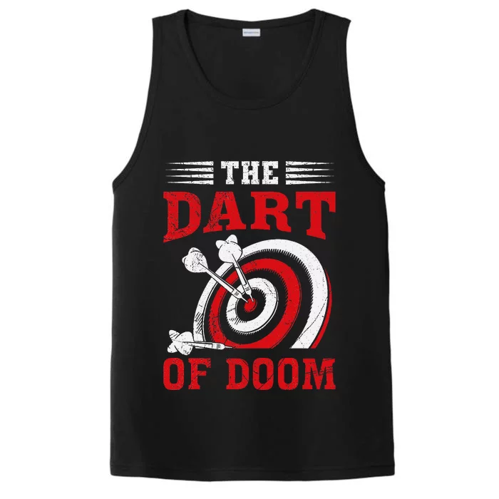 Darts Player Dart Of The Doom Funny Darts Lovers Performance Tank