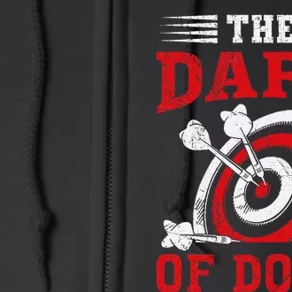 Darts Player Dart Of The Doom Funny Darts Lovers Full Zip Hoodie