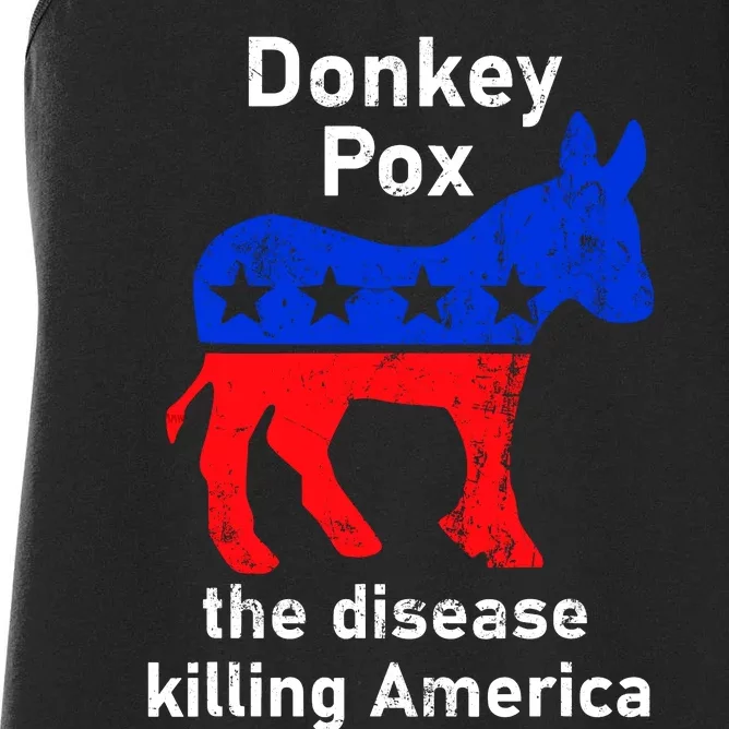 Donkey Pox Donkey Political Funny Satire Women's Racerback Tank