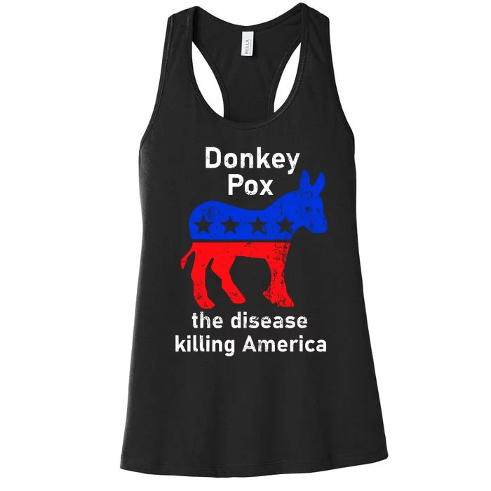 Donkey Pox Donkey Political Funny Satire Women's Racerback Tank