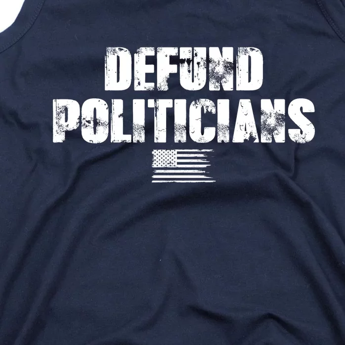 Defund Politicians Distressed Vintage USA Flag Tank Top