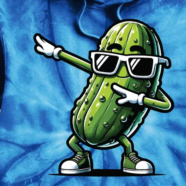 Dabbing Pickle Dancing Cucumber Pickle Food Squad Gift Tie Dye Hoodie