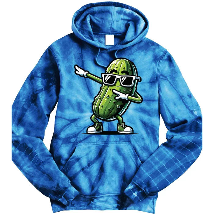 Dabbing Pickle Dancing Cucumber Pickle Food Squad Gift Tie Dye Hoodie