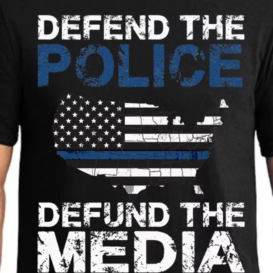 Defend Police Defund The Media American Flag USA Pajama Set