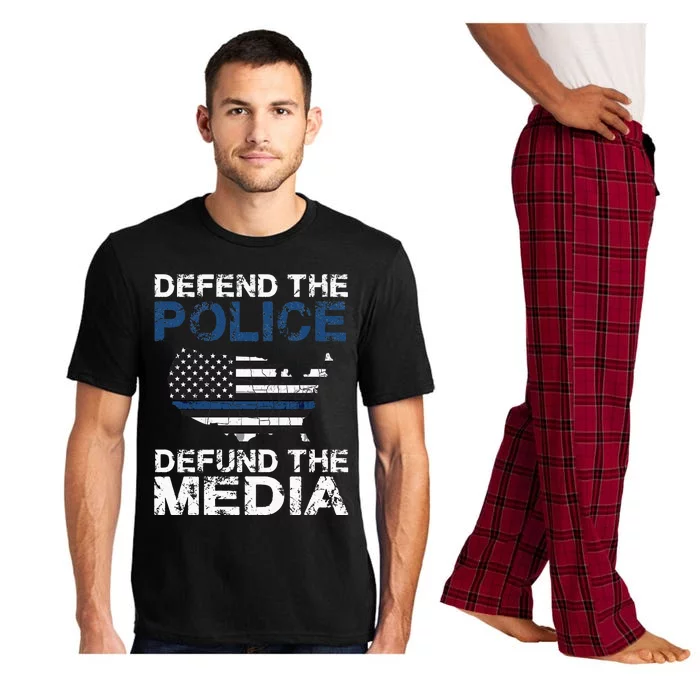 Defend Police Defund The Media American Flag USA Pajama Set