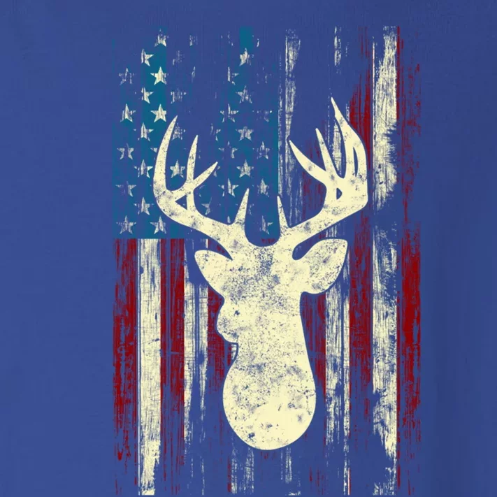 Distressed Patriotic Deer Hunting American Flag Gift Toddler Long Sleeve Shirt