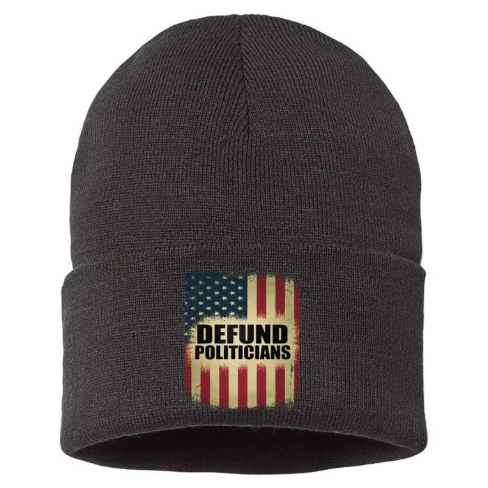 Defund Politicians Defund D.C. Clear The Swamp Sustainable Knit Beanie