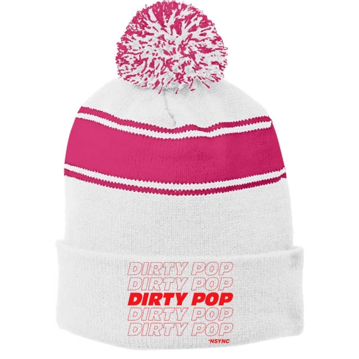 Dirty Pop Stripe Pom Pom Beanie