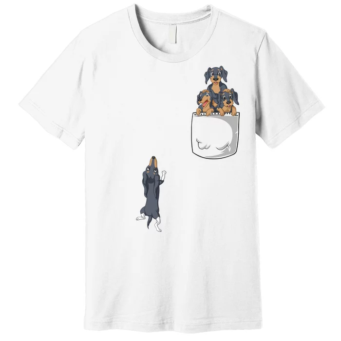 Dachshund Pocket Premium T-Shirt