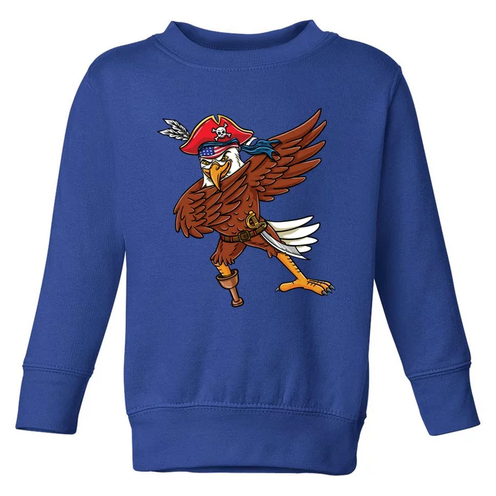 Dabbing Patriotic Eagle Pirate Halloween Cool Gift Toddler Sweatshirt