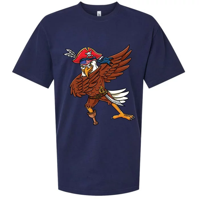 Dabbing Patriotic Eagle Pirate Halloween Cool Gift Sueded Cloud Jersey T-Shirt