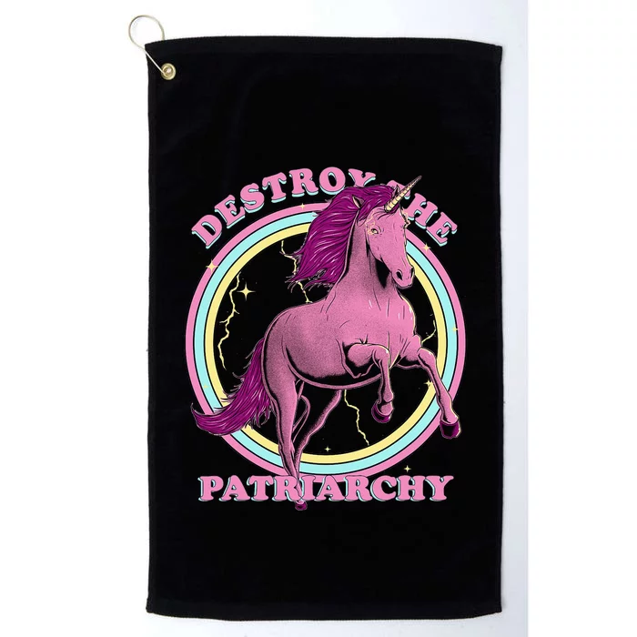 Destroy Patriarchy Feminism Unicorn Feminist Empowered Platinum Collection Golf Towel