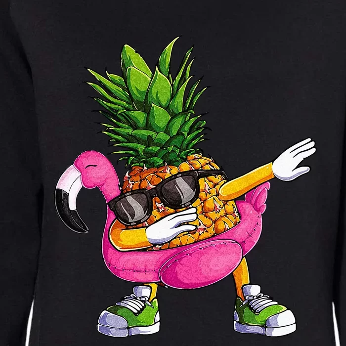 Dabbing Pineapple Flamingo Tropical Aloha Beach Hawaiian Womens California Wash Sweatshirt