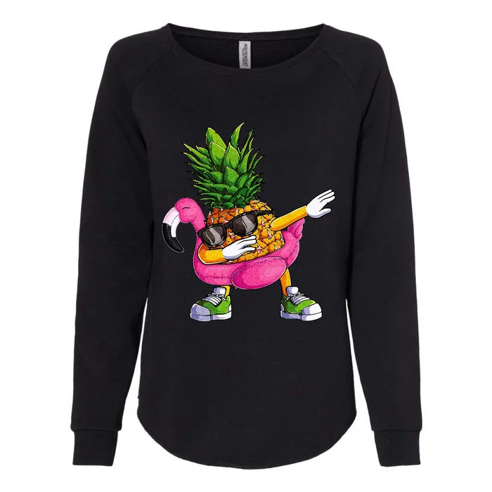 Dabbing Pineapple Flamingo Tropical Aloha Beach Hawaiian Womens California Wash Sweatshirt