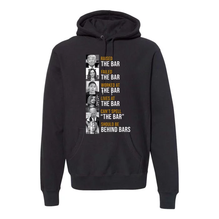 Democrat Party Funny Political Behind Bars Premium Hoodie