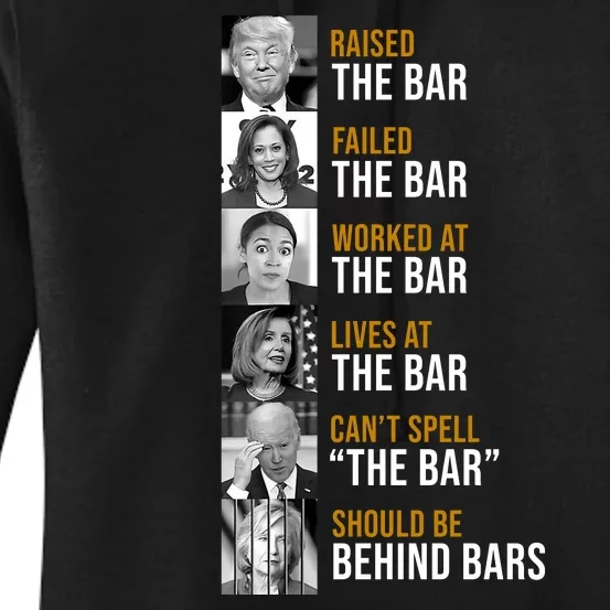 Democrat Party Funny Political Behind Bars Women's Pullover Hoodie