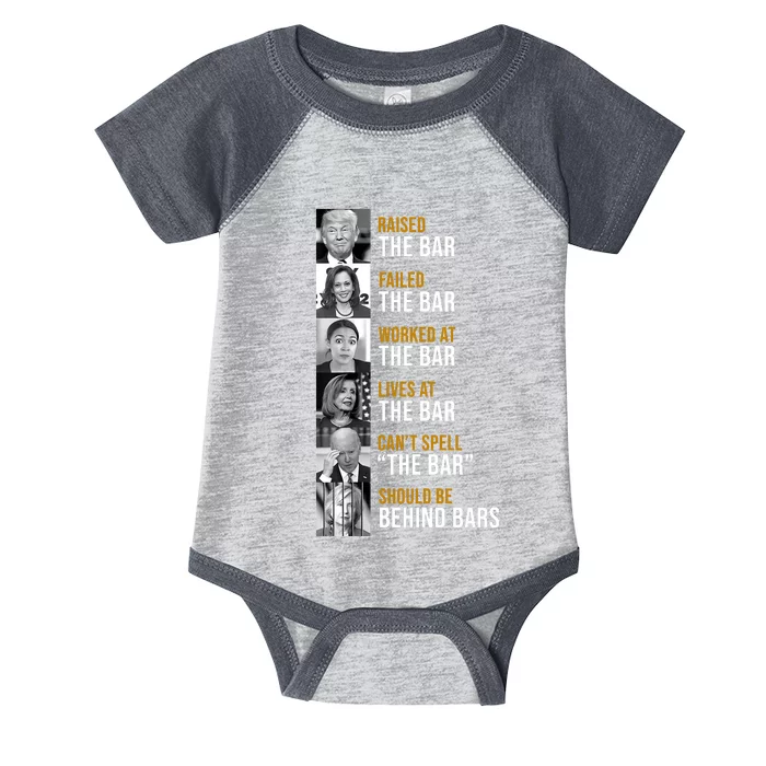 Democrat Party Funny Political Behind Bars Infant Baby Jersey Bodysuit