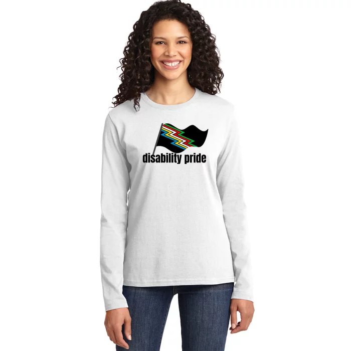 Disability Pride Flag Funny Pride Ladies Long Sleeve Shirt