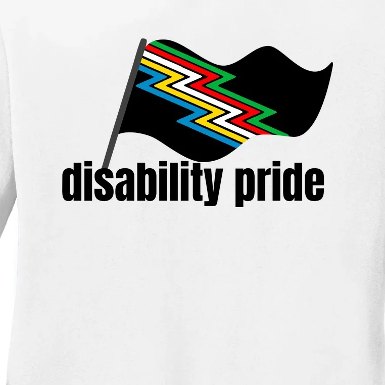 Disability Pride Flag Funny Pride Ladies Long Sleeve Shirt