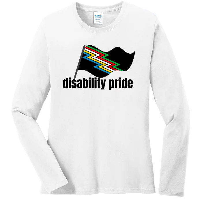 Disability Pride Flag Funny Pride Ladies Long Sleeve Shirt