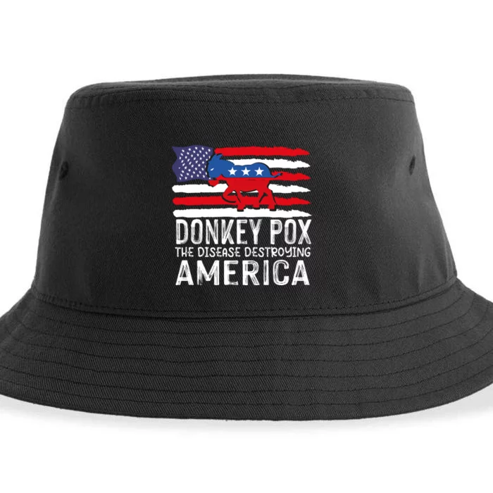 Donkey Pox Funny Anti Democrat Sustainable Bucket Hat