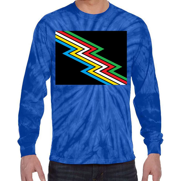 Disability Pride Flag Gift Tie-Dye Long Sleeve Shirt