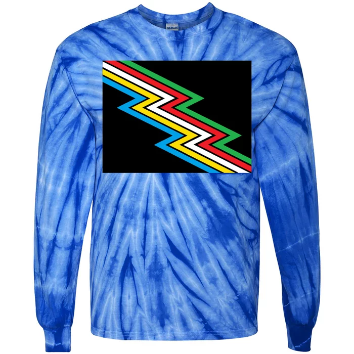 Disability Pride Flag Gift Tie-Dye Long Sleeve Shirt