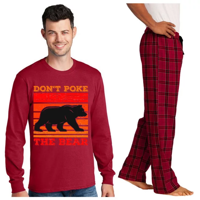 DonT Poke Funny Bear Retro Grizzly Bear Long Sleeve Pajama Set