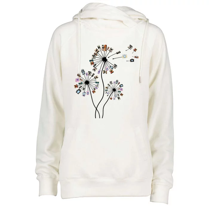 Dandelion Photography For Photographer Camera Womens Funnel Neck Pullover Hood