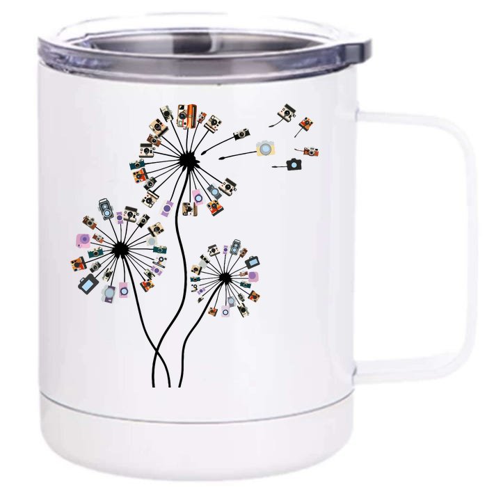 Dandelion Photography For Photographer Camera Front & Back 12oz Stainless Steel Tumbler Cup